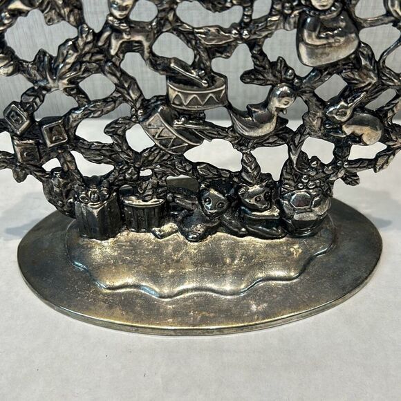 Vtg Silverplated Christmas Tree Candle Holder Holiday Decor - Picture 5 of 10